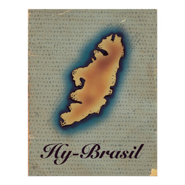 Foto Mapa Antiguo Mitológico Hy-Brazil (Frente)