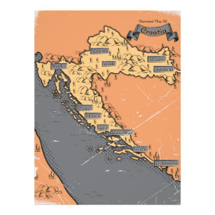Foto Mapa antiguo vintage de Croacia