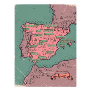 Foto Mapa antiguo vintage de España