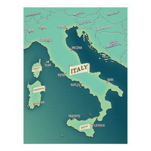 Foto Mapa Clásico De Italia