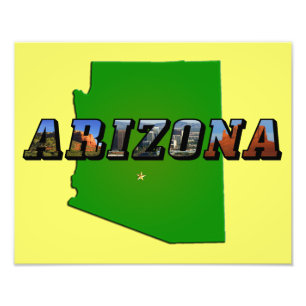 Foto Mapa de Arizona y texto de imagen