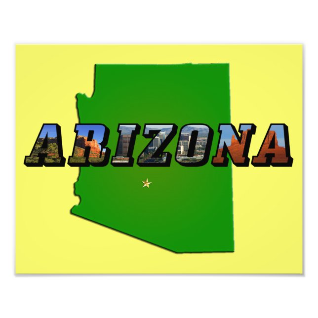 Foto Mapa de Arizona y texto de imagen (Frente)