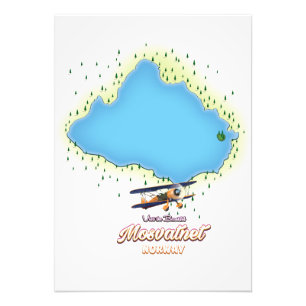 Foto Mapa de arte del lago Mosvatnet en Noruega.