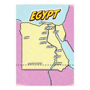 Foto Mapa de arte pop ilustrado de Egipto