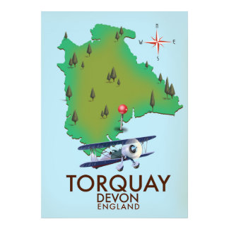 Foto Mapa de arte poster de Torquay Devon Vintage.