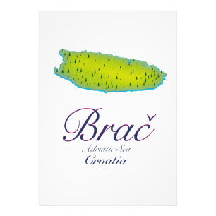 Foto Mapa de Brač Adriatic Sea, Croacia