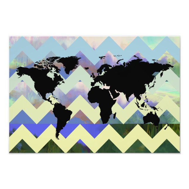 Foto mapa de chevron abstracto del mundo (Frente)