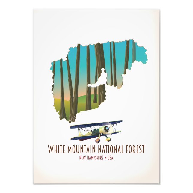 Foto Mapa de EEUU del bosque nacional de las montañas b (Frente)