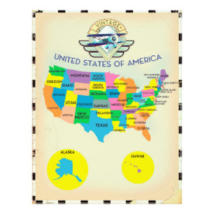Foto Mapa de Estados Unidos de América al estilo vintag