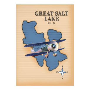 Foto Mapa de estilo vintage de Great Salt Lake Utah