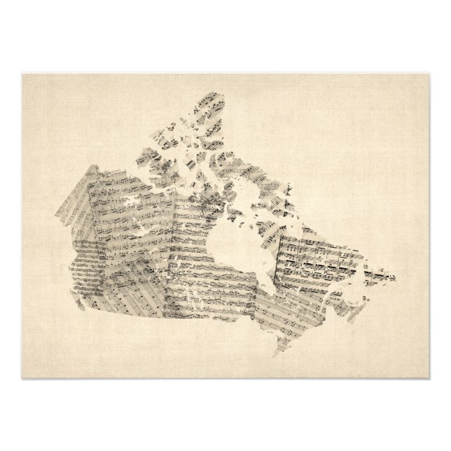 Foto Mapa de hojas antiguas de Canadá (Frente)