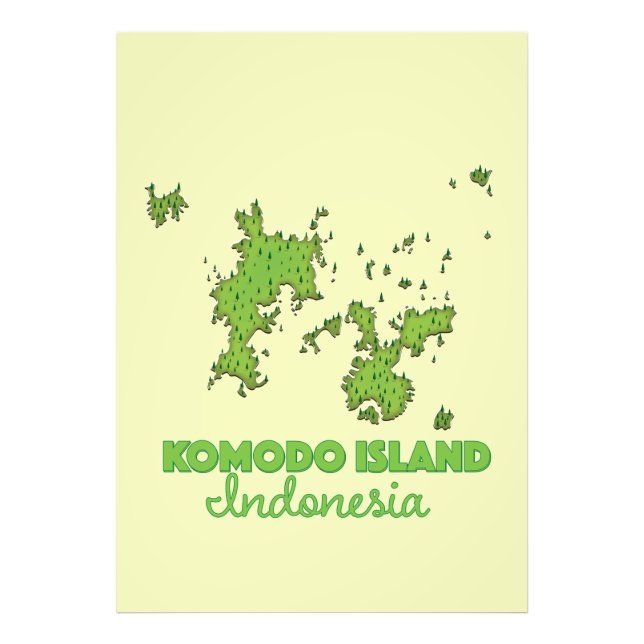 Foto Mapa de Indonesia de la isla Komodo (Frente)