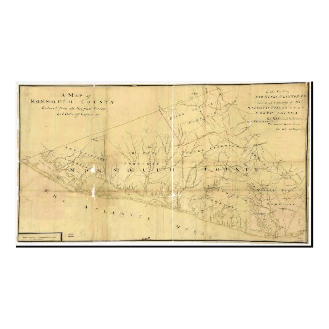 Foto Mapa de John Hills del condado de Monmouth New Jer (Frente)