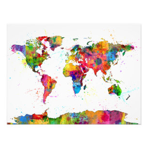 Foto Mapa de la acuarela del mapa del mundo