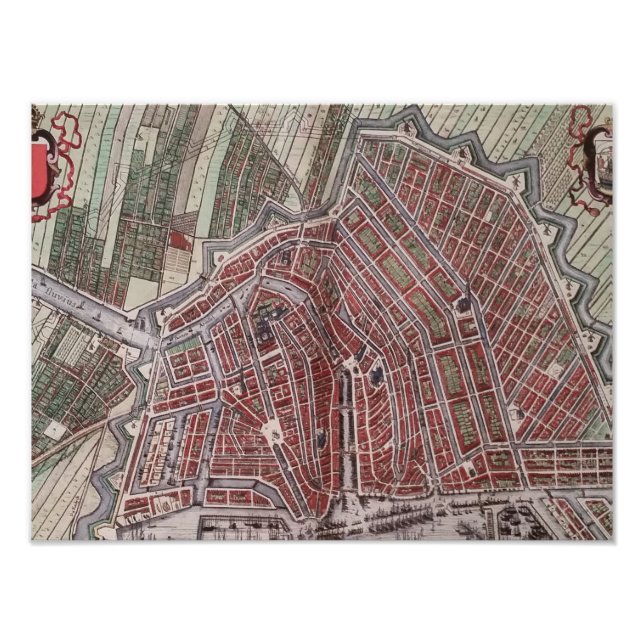 Foto Mapa de la ciudad de Réplica de Amsterdam 1652 (Frente)