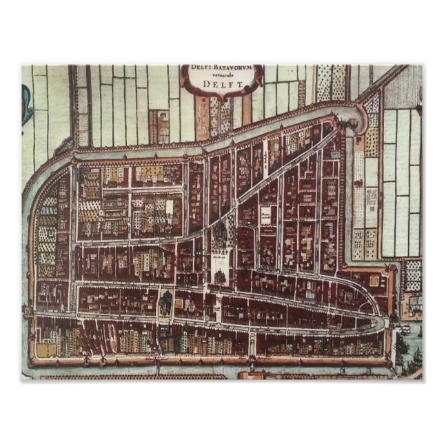 Foto Mapa de la ciudad de Réplica de Delft de 1649 (Frente)