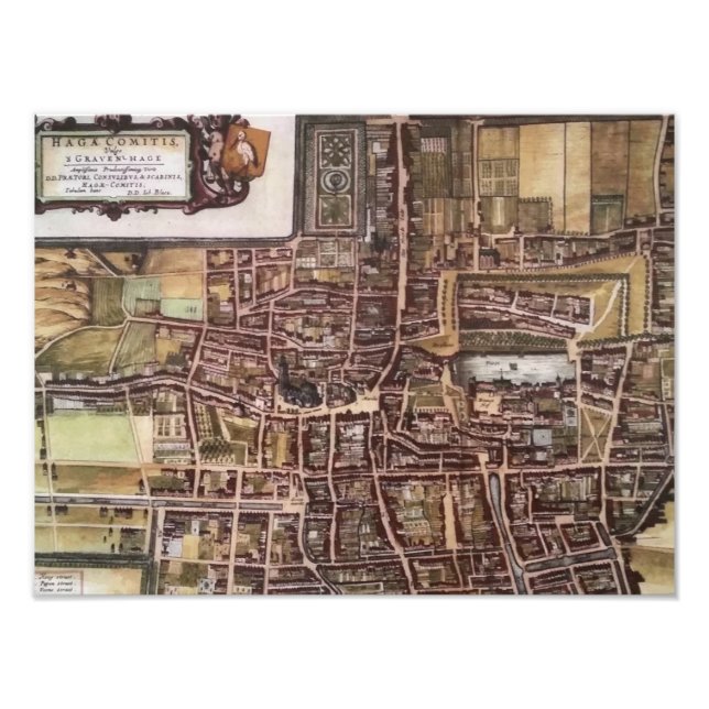 Foto Mapa de la ciudad de Réplica de La Haya 1649 (Frente)