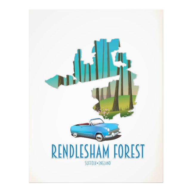 Foto Mapa de la época de Rendlesham Forest Suffolk (Frente)
