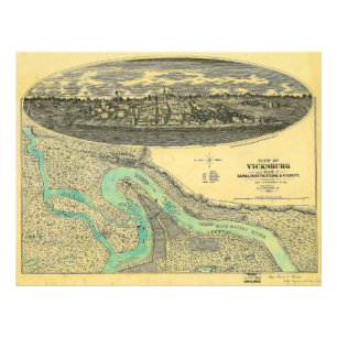 Foto Mapa de la era de la guerra civil de Vicksburg