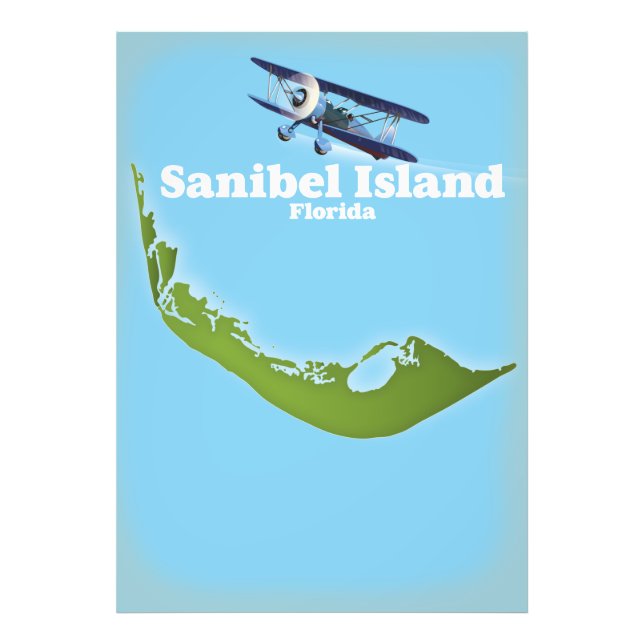 Foto Mapa de la isla de Sanibel en Florida (Frente)