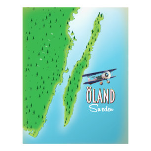 Foto Mapa de la isla de Suecia del Öland