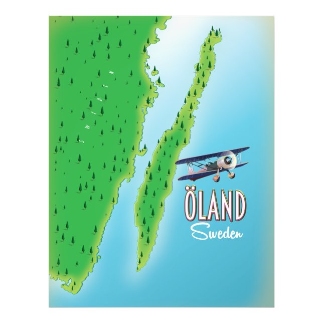 Foto Mapa de la isla de Suecia del Öland (Frente)
