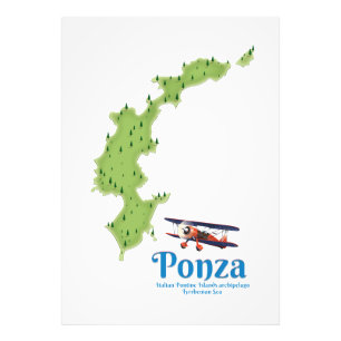 Foto Mapa de la isla italiana de Ponza.