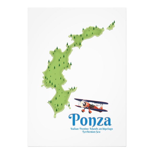 Foto Mapa de la isla italiana de Ponza. (Frente)