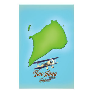 Foto Mapa de la isla Iwo Jima Japón
