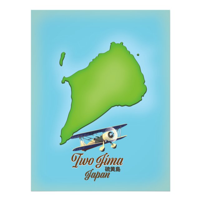 Foto Mapa de la isla Iwo Jima Japón (Frente)