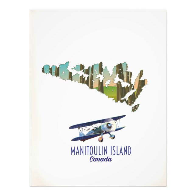 Foto Mapa de la isla Manitoulin en Canadá (Frente)