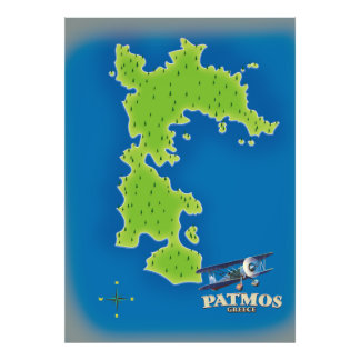 Foto Mapa de la isla Patmos Grecia