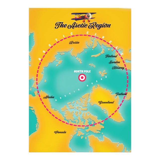 Foto Mapa de la región ártica polo norte (Frente)