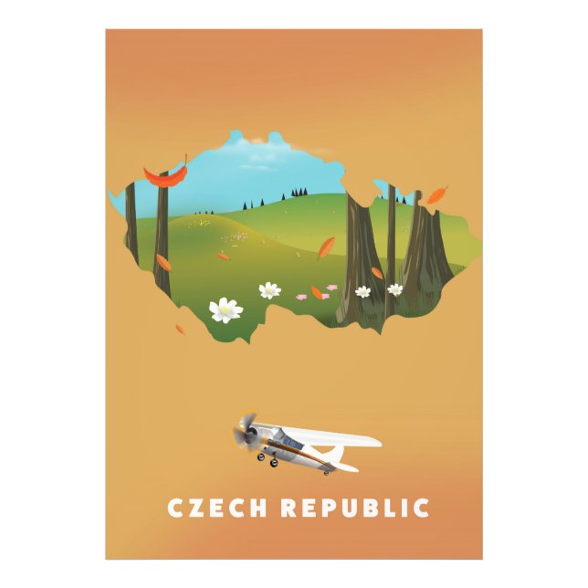 Foto Mapa de la república checa poster de impresión ilu (Frente)