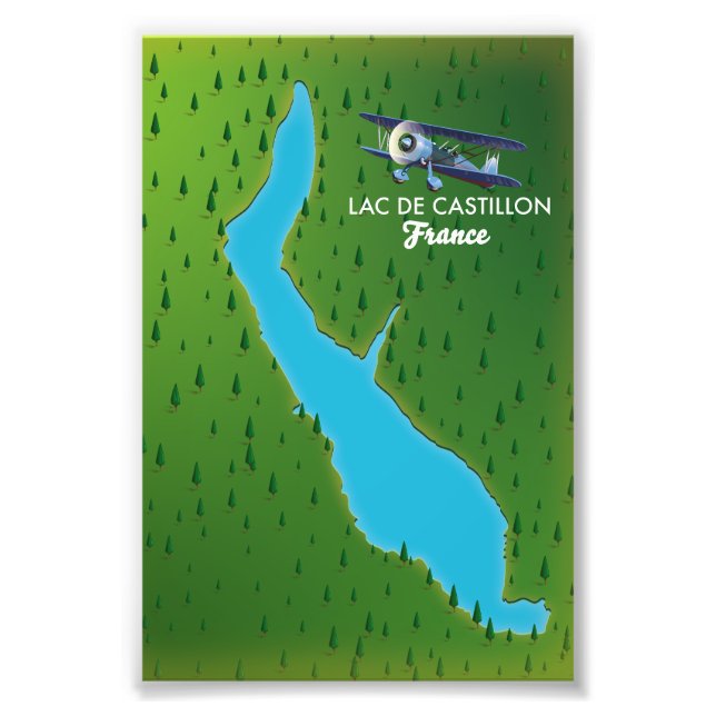 Foto Mapa de Lac de Castillon Francia (Frente)