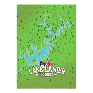 Foto Mapa de Lake Lanier Georgia