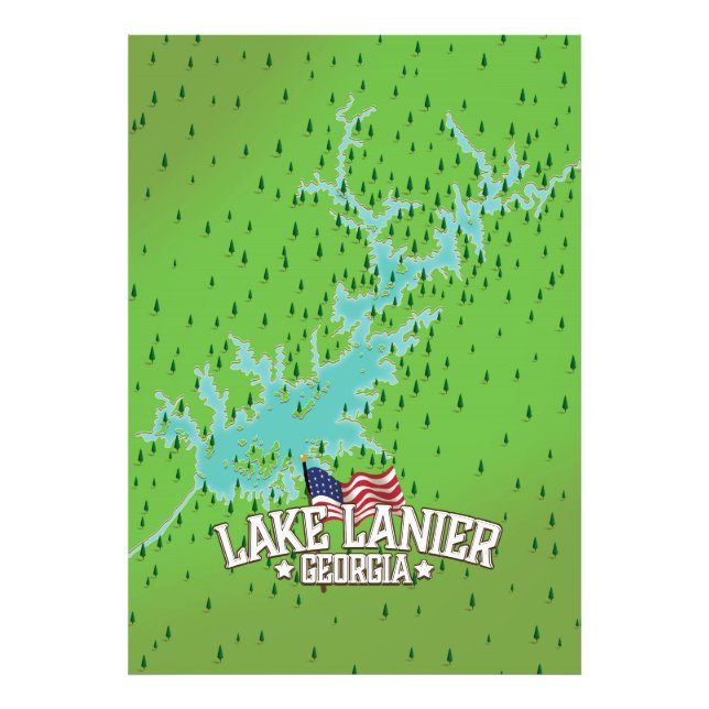 Foto Mapa de Lake Lanier Georgia (Frente)