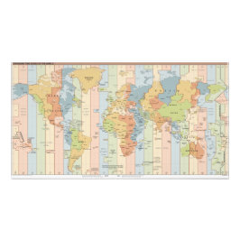 Foto Mapa de las zonas horarias globales