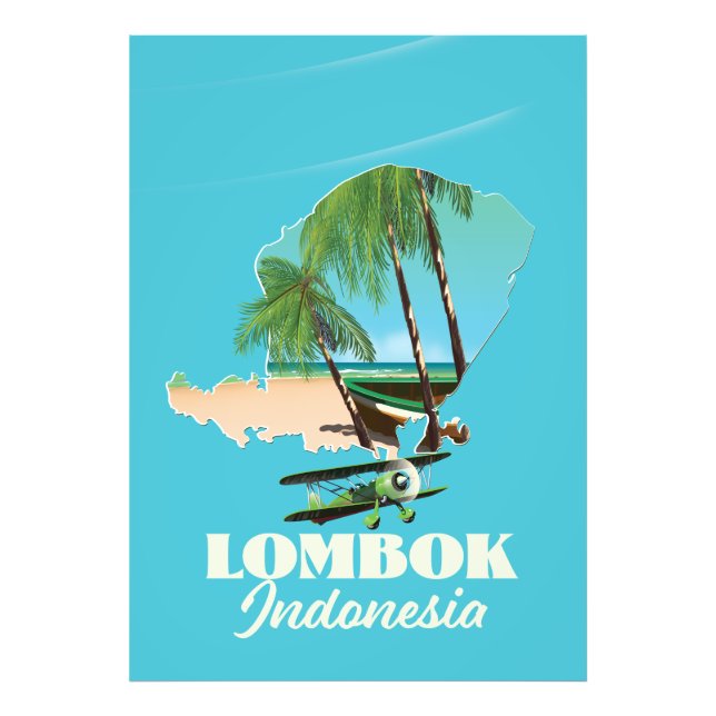 Foto Mapa de Lombok Indonesia (Frente)