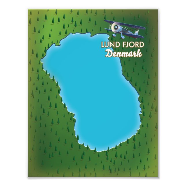Foto Mapa de Lund Fjord Dinamarca (Frente)