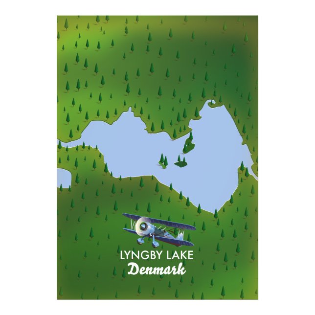 Foto Mapa de Lyngby Lake Dinamarca (Frente)