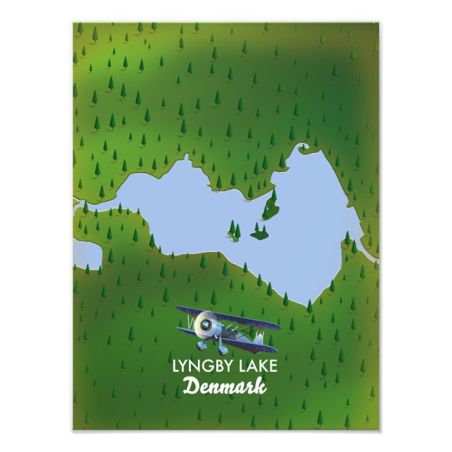 Foto Mapa de Lyngby Lake Dinamarca (Frente)