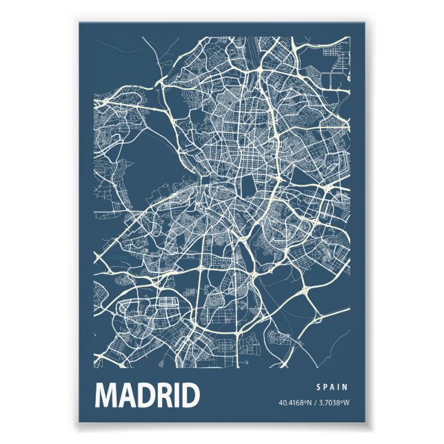 Foto Mapa de Madrid - España de la ciudad de Blueprint (Frente)