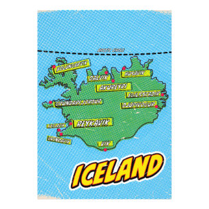 Foto Mapa de Nueva York ilustrado con arte pop