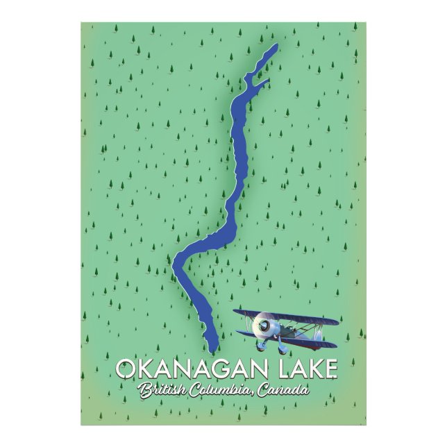 Foto Mapa de Okanagan Lake British Columbia Canada (Frente)