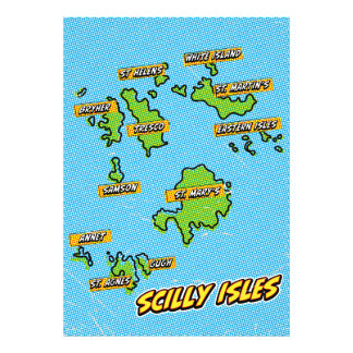 Foto Mapa de Pop Art Illustrated Scilly Isles