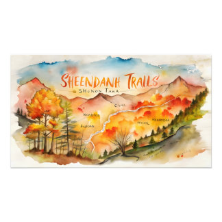 Foto Mapa de Senderos de Shenandoah en Otoño – Arte de