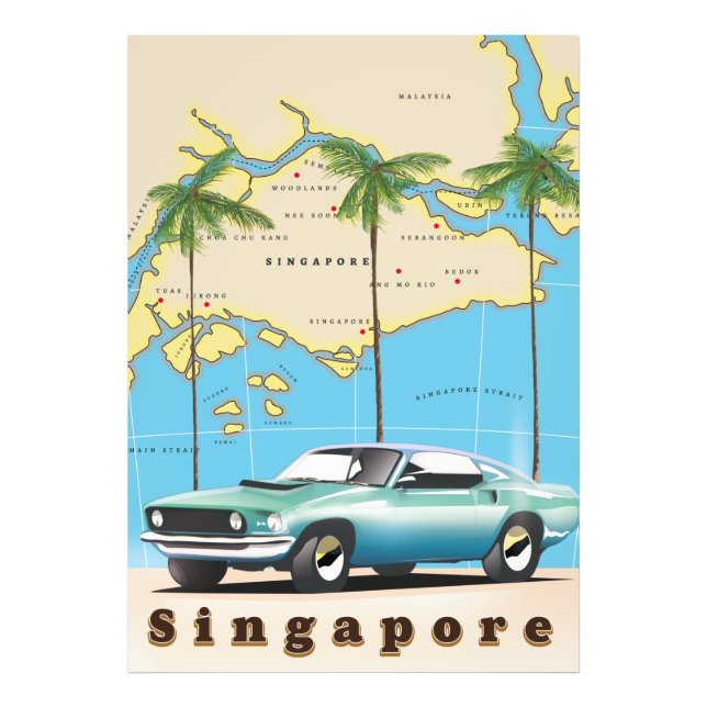 Foto mapa de Singapur (Frente)