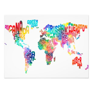 Foto Mapa de texto del mundo