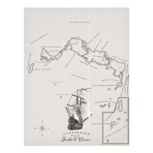 Foto Mapa de Turcas y Caicos (Frente)